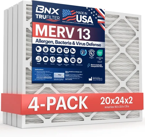 Miniatura 66 de BNX TruFilter - Filtro de aire 10 x 10 x 1 MERV 13, electrostático plisado, para aire acondicionado, HVAC y hornos, para alergias, polen, moho