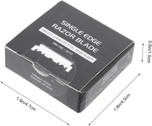 Miniatura 3 de Beavorty 300 piezas de cuchilla de afeitar cortador de cara cortador de barbería cuchillas recubiertas de platino afeitador para hombres viejo