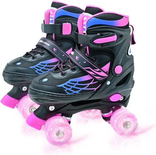 Miniatura 7 de Patines de ruedas para niños y niñas, patines ajustables para niños de 5 a 8 años, 6 a 12 años, con ruedas iluminadas, patines para principiantes