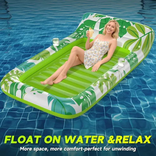 Miniatura 2 de CACSPS Flotadores inflables de piscina para adultos, sillas flotantes con portavasos, flotadores de piscina resistentes para diversión acuática
