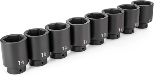 Miniatura 29 de TEKTON Juego de llaves de impacto de 6 puntos poco profundas de 1/2 pulgada con funda, 23 piezas (0.394-1.260 in) SID92322 Sólo herramienta