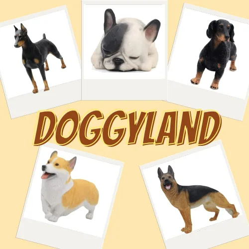 Miniatura 8 de Comfy Hour Doggyland Collection, Coleccionables de Perros en Miniatura, Figura de Bulldog Francés Acostado Durmiendo de 6", Estatua de Animal