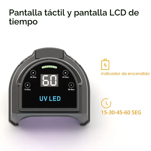 Miniatura 4 de Lámpara de uñas profesional inalámbrica LED UV de 80 W, luces UV para uñas con 45 perlas LED y batería recargable, secadora de uñas de gel LED