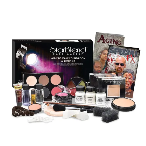Mehron StarBlend - Maquillaje para tartas, kit de maquillaje todo profesional, todo lo que un artista de maquillaje profesional necesita para