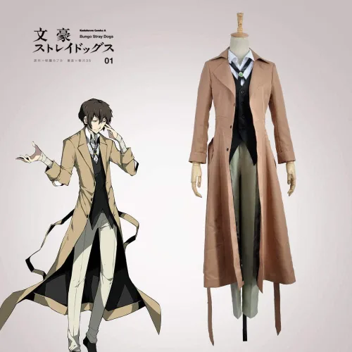 Miniatura 2 de Cos-Animefly Anime Bungo Stray Dogs Osamu Dazai Cosplay traje largo gabardina Halloween fiesta traje para hombres mujeres