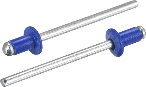 Miniatura 21 de uxcell Remaches ciegos de aluminio, 0.126 in x 0.197 in (1/8 pulgadas x 13/64 pulgadas), remache de extremo abierto, cabeza redonda plana para unir