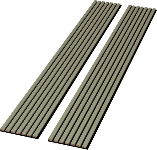 Miniatura 12 de Paquete de 2 paneles acústicos de pared de madera de 94 x 12.6 pulgadas, listones 3D insonorizados para paredes y techos, elegantes paneles Nogal