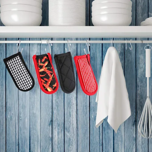 Miniatura 4 de Geiserailie 8 piezas de funda de hierro fundido para mango de sartén resistente al calor, soportes antideslizantes para ollas, asas lavables a