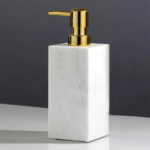 Miniatura 8 de LAGOM HOUSE Dispensador de jabón de mármol, dispensador de jabón líquido de manos de mármol italiano blanco de piedra natural italiana, botella