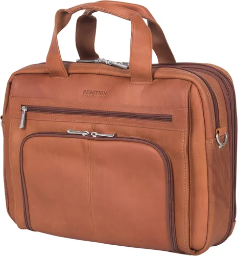 Miniatura 13 de Kenneth Cole REACTION "Out of the Bag" Manhattan - Bolso bandolera de cuero colombiano para laptop de 15.6" para viajes y negocios