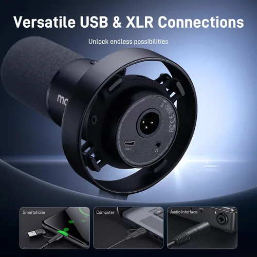 Miniatura 6 de MAONO Micrófono dinámico XLR USB para grabación de podcasts: para grabación vocal, creación de contenido, estudio en casa, voz en off, con 192