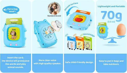 Miniatura 8 de Juguetes para niños pequeños, tarjetas flash parlantes para niños de 1, 2, 3, 4, 5, 6 años, regalo de cumpleaños, juguete educativo Montessori