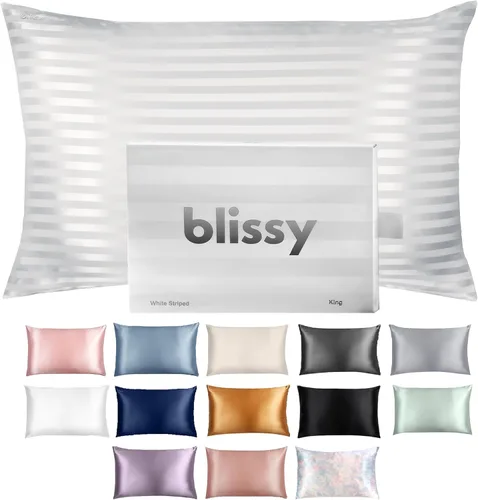 Miniatura 9 de Funda de almohada 100% de seda de morera pura de Blissy, fibras de alta calidad 6A con densidad de 22 momme, para el cuidado del cabello y la piel