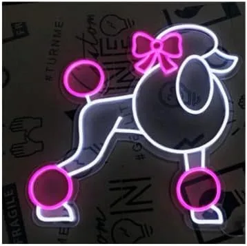 20 x 19.3 pulgadas VIVID SIGN nueva cerveza caniche lindo súper brillante decoración de pared luz vívida LED neón signo lámpara 20ASD-358