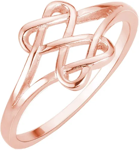 Miniatura 5 de CloseoutWarehouse Anillo de plata de ley con corazones infinitos (opciones de color, tamaños 2-15)