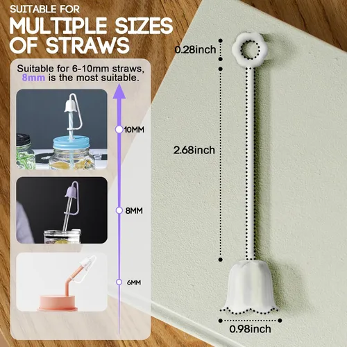 Miniatura 2 de 5 fundas de popote de silicona para vaso Stanley Yeti, tapa de popote reutilizable para beber fácil de limpiar, a prueba de polvo, compatible