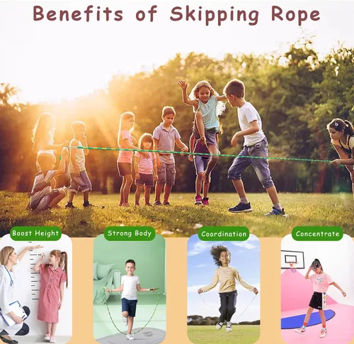 Miniatura 5 de Cuerda de saltar para niños, niñas y niños, cuerdas de saltar suaves con cuentas, cuerda de saltar ajustable, cuerda segmentada sin enredos
