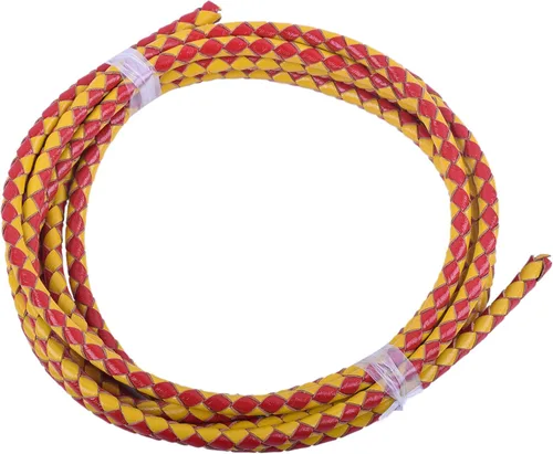 Miniatura 9 de KONMAY 2 yardas 8.0mm Cordón redondo de cuero trenzado auténtico marrón antiguo para corbata de bolo