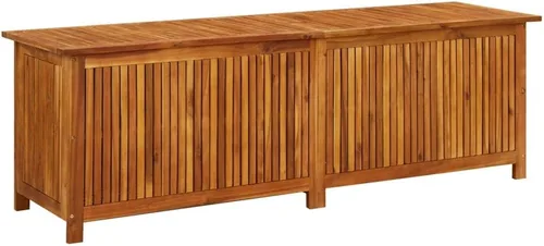 Miniatura 10 de Caja de almacenamiento para patio de 35.4 x 19.7 x 22.8 pulgadas, madera de acacia maciza para patio, jardín, contenedor de almacenamiento al aire