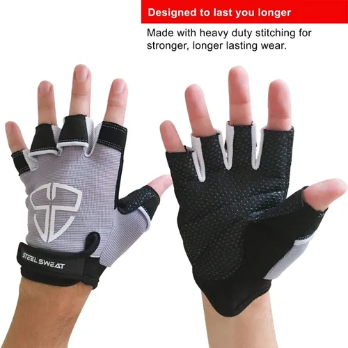 Miniatura 7 de Steel Sweat Guantes de entrenamiento, ideales para gimnasio, levantamiento de pesas, fitness, entrenamiento y crossfit, hechos para hombres