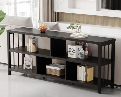 Miniatura 9 de IBF Estantería horizontal con forma de cubo, estantería abierta moderna industrial, organizador de almacenamiento de 5 cubos para el hogar, estante