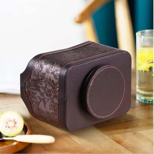 Miniatura 4 de Organizador para control remoto giratorio de 360°, organizador de control remoto de TV de piel sintética con cesta de almacenamiento de 5