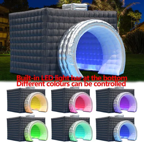 Miniatura 2 de SAYOK Cabina de fotos inflable con luces, tienda de campaña portátil en forma de cámara con forma de cubo con soplador, 11.5 x 9.2 x 8.2 pies