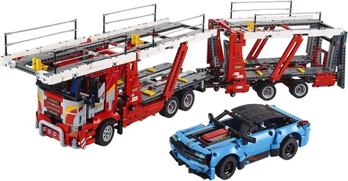 Miniatura 2 de LEGO Technic Car Transporter 42098 - Juego de construcción de camión y remolque con automóvil azul, mejor juguete de ingeniería y STEM para niños