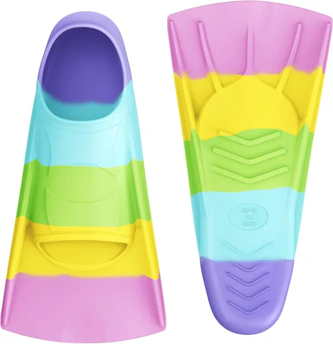 Miniatura 29 de Gintenco Aletas de Natación, Aletas de Natación para Niños para Natación de Vueltas, Aletas de Tamaño de Viaje con Bolsa de Malla, Aletas