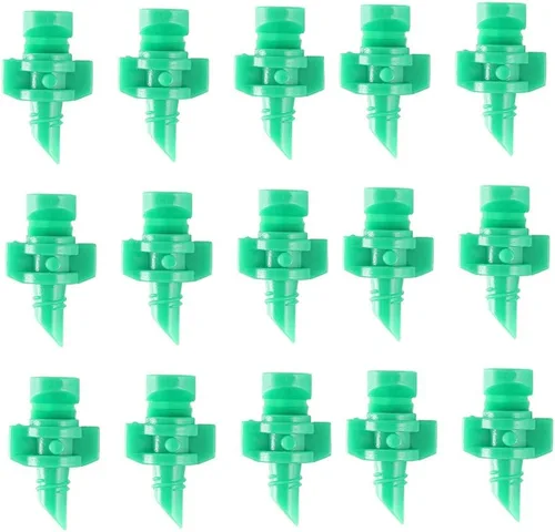 100 piezas de 180 grados de refracción atomizada gotero micro rociador de jardín rociador hidropónico riego de jardín