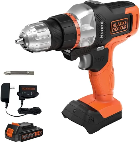 Miniatura 7 de BLACK+DECKER Kit de taladro/destornillador inalámbrico 20V MAX Matrix, blanco (BDCDMT120WC1FF)