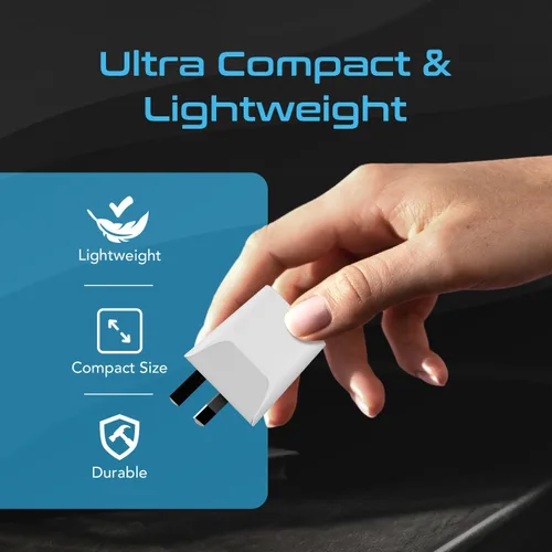 Miniatura 7 de Ceptics Adaptador de viaje para Australia, Nueva Zelanda y China, entrada USB dual, ultracompacto, de Estados Unidos a tipo I, perfecto para Blanco
