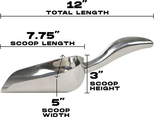 Miniatura 2 de LEMONSODA Cuchara de hielo de acero inoxidable – 24 onzas – Metal inoxidable – Ideal para bar, hielo, harina, café, recipientes – Cuchara de hielo