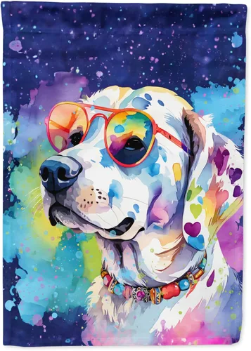 Miniatura 33 de Caroline's Treasures DAC2448GF - Bandera de jardín con diseño de perro afgano hippie Dawg, bandera decorativa para patio exterior, patio, obras