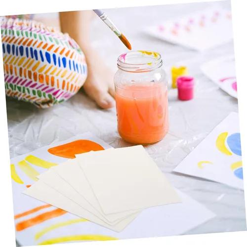 Miniatura 7 de STOBOK 20 hojas hechas a mano de papel de acuarela de algodón con borde deckled en blanco para pintar manualidades e invitaciones de boda