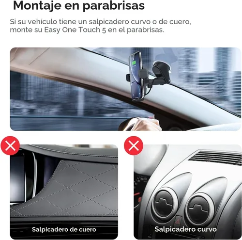 Miniatura 6 de iOttie Cargador de Coche Easy One Touch Inalámbrico 2 Qi Soporte de Tablero para iPhone, Samsung Galaxy, Huawei, LG, Smartphones