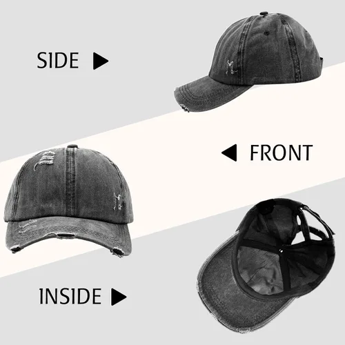 Miniatura 2 de Gorra de béisbol para mujer, diseño de cola de caballo, ajustable, ajustable, para cola de caballo