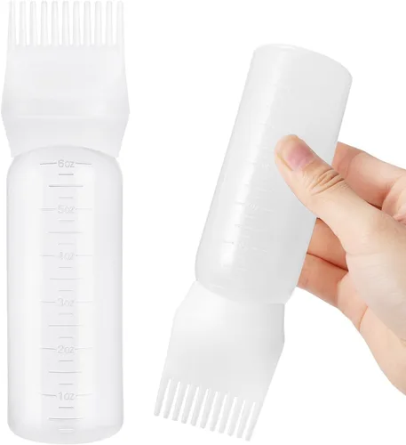 Miniatura 12 de Pimoys Paquete de 2 Botellas Aplicadoras de Peine para Raíces, Aplicador de Aceite de 6 Onzas para Tinte de Cabello, Aplicador de Aceite