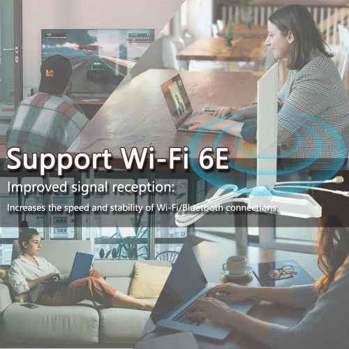 Miniatura 7 de ZAHARA Antena WiFi 6E de tres bandas RP-SMA de 2.4/5.8/6GHz para ASUS ROG Strix B550-F Gaming WiFi II/Prime B550-PLUS/ROG Strix B550-A B450-F B650-A