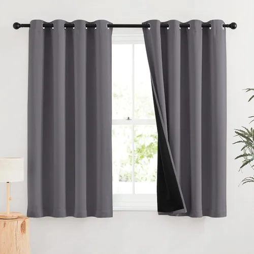 Miniatura 21 de RYB HOME Cortinas 100% opacas con forro blanco, cortinas de lino natural, cortinas de servicio Haeavy Duty, tratamiento de ventana con aislamiento