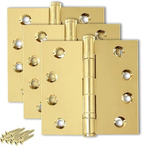 Miniatura 22 de Bisagra negra resistente para puerta, rodamiento de bolas negro mate, 4 x 4 pulgadas, resistente, juego de 2 bisagras de puerta de latón macizo