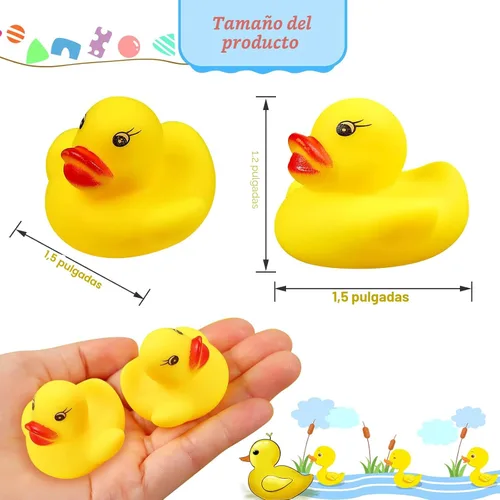 Miniatura 2 de Juguetes de baño de patos de goma, 50 piezas de mini patos a granel para niños, decoración de baby shower, regalos de fiesta de cumpleaños, regalo