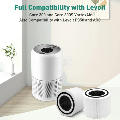 Miniatura 6 de Lazyshine Filtro de repuesto para purificador de aire Core 300 compatible con LEVOIT Core 300 Purificador de aire 3 en 1 H13 True HEPA Filtro