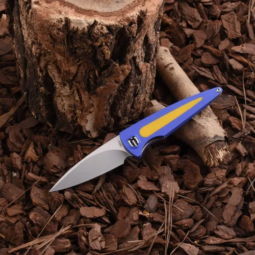 Miniatura 7 de SHIELDON Colibri - Cuchillo de bolsillo de acero de 2.91 pulgadas, hoja G10, mango de titanio, clip de bolsillo, cuchillo plegable con bloqueo