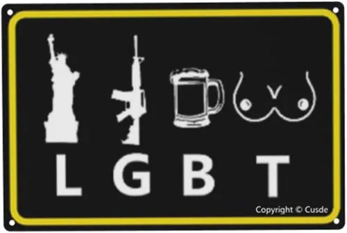 Cusde Cartel Divertido de Metal de Estaño Orgullo LGBT Regalos LGBT Libertad Gay Armas Cerveza Tetas Arte de Pared Decoración Vintage Retro Placas