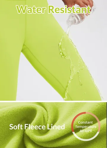 Miniatura 47 de baleaf Leggings con forro polar para mujer, impermeables, pantalones de senderismo de invierno, mallas térmicas para correr, bolsillos