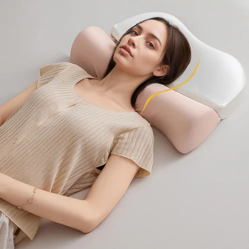 Miniatura 4 de 2 almohadas para aliviar el dolor de cuello, almohada ergonómica de espuma viscoelástica para el dolor de cuello con diseño de contorno