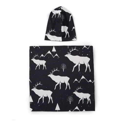 Miniatura 4 de Galabloomer Manta Envolvente para Recién Nacido con Conjunto de Gorro Bebé Niño Manta de Recepción Gris con Flechas Negro