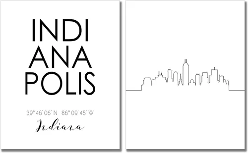 Miniatura 15 de Póster minimalista de Charlotte City Skyline - Juego de 2 fotos de arte (8 x 10)