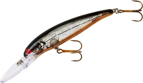 Miniatura 12 de Bomber Señuelos Long A Slender Minnow Jerbait Señuelo de Pesca Espalda negra con destello plateado